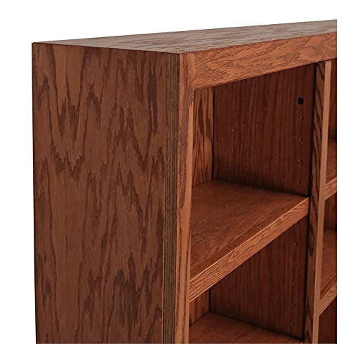 Home Square 84" Tall 18-Shelf Triple Wide Wood Bookcase in Dry Oak - Set of 2 by Home Square