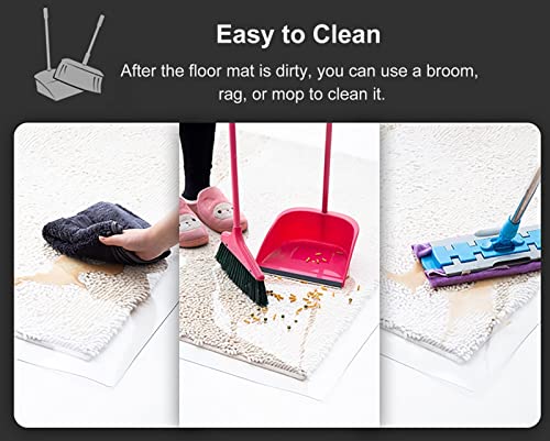 LVLONG Clear Vinyl Plastic Floor Runner Protector, Anti-Slip Chair Mat for Hard Surface Floors - 1.2m x 8m