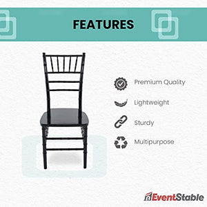 EventStable Titan Series Wood Chiavari Chair - Black, 48-Pack