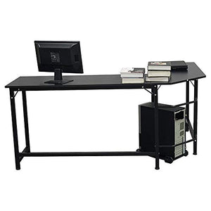 FCSFSF Desktop Computer Desk L-Shaped Desk Corner Computer Table Game Table Workstation, Used for Home Office Study, Black