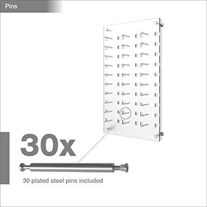 Framedisplays.com Optical Display for 30 Eyewear Frames - Wall Mount Acrylic Sunglass Display - Frosted White - 31.75” x 18.5”