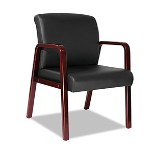 Alera ALERL4319C Reception Lounge Series Guest Chair, Cherry/Black Leather