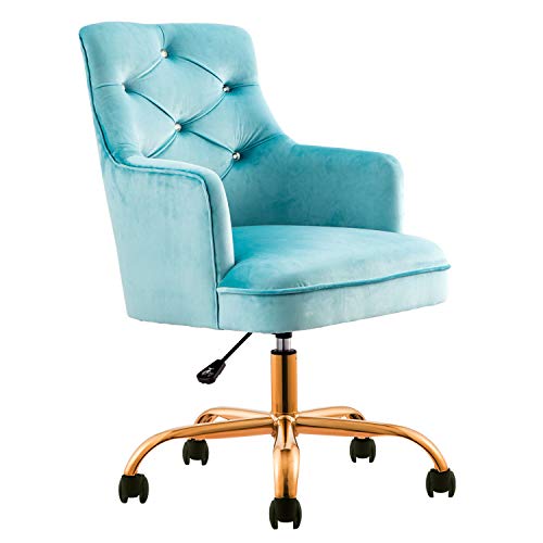 XIZZI Cute Desk Chair,Computer Chair, Adjustable Swivel Home Office Chair, Office Chair with Wheels and Arms (Blue)