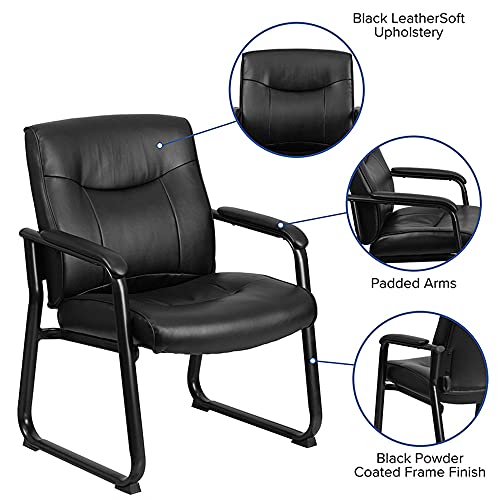 Flash Furniture HERCULES Series Big & Tall Black LeatherSoft Executive Side Reception Chair