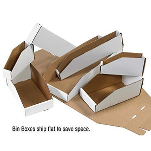 Aviditi Jumbo Corrugated Cardboard Storage Bins, 20"x 18"x 10", White, Pack of 25, for Warehouse, Garage and Home Organization