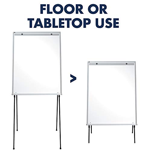 Quartet Easel, Dry-Erase, Steel, Dual-Purpose Writing Board/Flipchart, Total Erase, 29" x 40", Black Frame (81E)