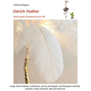 YKLL Modern Ostrich Feather Floor Lamp, Black Copper Standing Lamp, 35 Feathers, H:1.2m (Dark Purple)