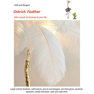 YKLL Elegant Ostrich All Copper Feather Standing Lamp, Tricolor LED Floor Light, 35 Feathers, H:1.7m (Green)