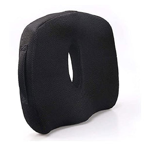 HHWKSJ Cushion - Portable Seat Cushion for Chairs, Car, Office, Commute, Airplane, Wheelchair - Relieve Sciatica, Coccyx/Tailbone & Back Pain - Ergonomic Design - Long Lasting (Black)