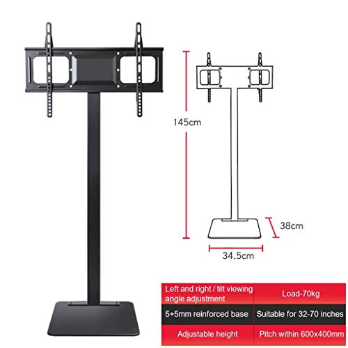 YokIma Universal Floor TV Stand with Swivel Mount for 32-70 Inch TVs, Mobile TV Cart - Black-D