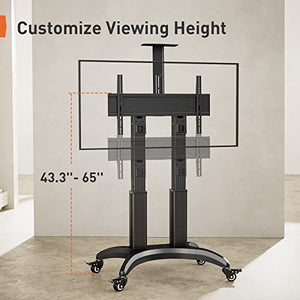 Perlegear Heavy-Duty Mobile TV Stand for 55-90 inch TVs up to 125 lbs