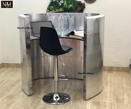 NauticalMart Aviator Cowling Desk Reception Bar Counter Table Aluminium Furniture (42 Inches)