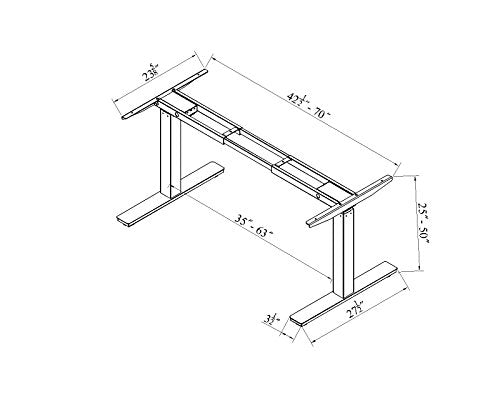 GT Innovation Dual motor Height Adjustable Desk Sit Stand Desk Stand Up Desk Standing Workstation Monitor Riser Electric Touch Control Dual motor