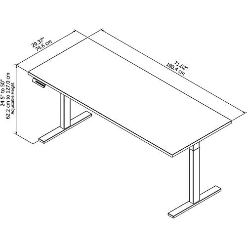 Move 60 Series 72W Height Adjustable Standing Desk in Natural Maple