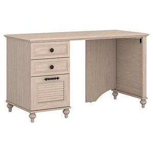 kathy ireland Home by Bush Furniture Volcano Dusk 51W Desk with 3 Drawer Pedestal in Driftwood Dreams