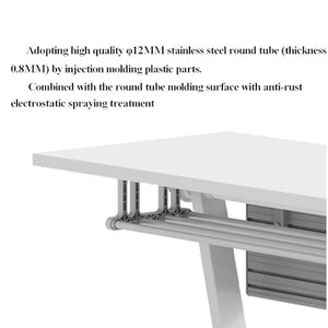 NIZAME Portable Office Table with Storage, Rolling Computer Workstation - White, 140 * 50 * 75cm