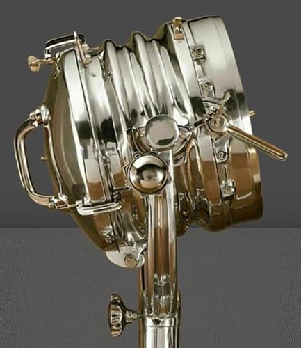 Generic Vintage Marine Nautical Industrial Spotlight Floor Lamp Tripod Stand Hollywood Floor Lamp