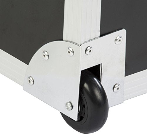 Shipping and Storage Case with Wheels, Handles, EVA Foam Padded, Metal Edges (45 x 12.5 x 32.5)
