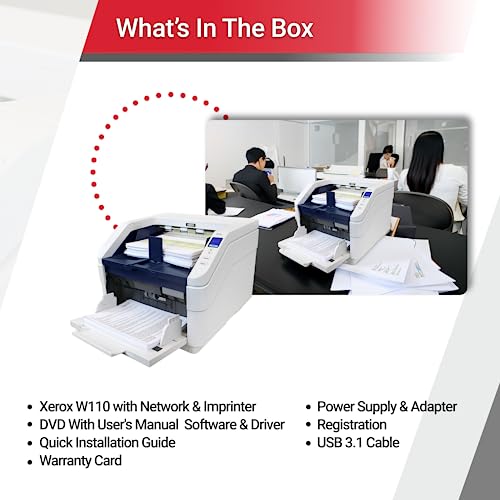 Visioneer Xerox W110 Duplex Production Scanner with Document Feeder