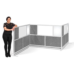 S Stand Up Desk Store Workflow Modular Wall Bundle | Expandable Office Partition System with Whiteboard, Acrylic & Sound Absorbent Panels | (3) 70in x 48in Walls