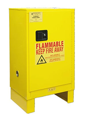 Durham 1012ML-50 Flammable Safety Cabinet with 1 Manual Door and Legs, 23" x 18" x 41", 12 gal Capacity, Yellow