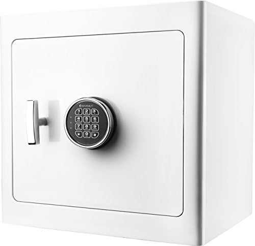 Steel Keypad Quick Access Jewelry Security Safe Cabinet with Drawers (White)