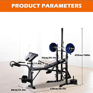 UPDD Olympic Weight Bench - Adjustable Weight Bench with Strength Training Benches and Squat Rack Stand for Proffesional Fitness Home Use Indoor Exercise【US Stock】