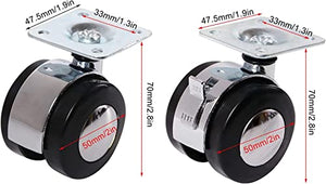 IkiCk Furniture Casters Set - 40mm Industrial Caster Wheels (100kg Load-Bearing)