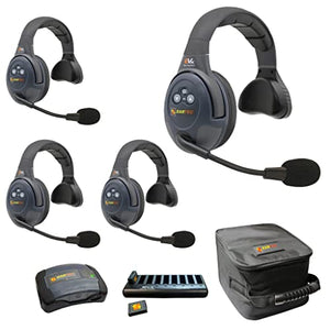 EARTEC Evade EVX4S-CM Wireless Intercom System with 4 Single Speaker Headsets