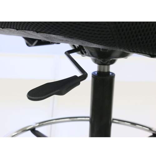 Big and Tall Memory Foam Stool with Black Mesh Back and Black Frame - NBF Signature Series Linear Collection