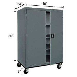 Sandusky Lee TA3R462460-02 Mobile Storage Cabinet, Charcoal