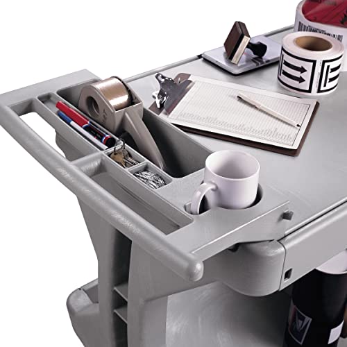 Akro-Mils ProCart Heavy Duty 2 Tier Rolling Utility Cart, 400 lb Capacity, Gray