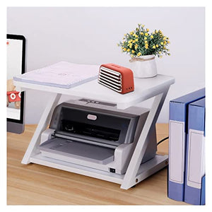 YUEYOULII Desktop Printer Stand Printer Stand with Storage Desktop Multifunctional Copier Scanner Shelf for Desktop Organizer Storage Rack Double-Layer Bracket Printer Desk Stand (Color : White)