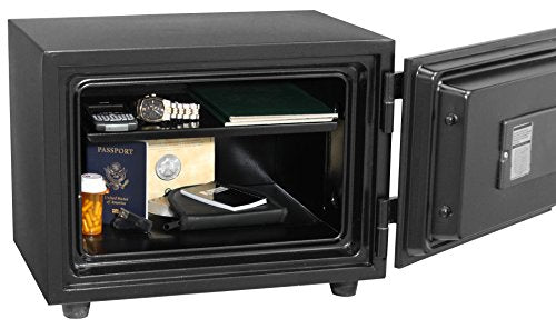 Honeywell Safes & Door Locks - 2112 Steel 1 Hour Fireproof and Water Resistant and Security Safe with Dual Digital Lock and Key Protection, 0.55-Cubic Feet, Black