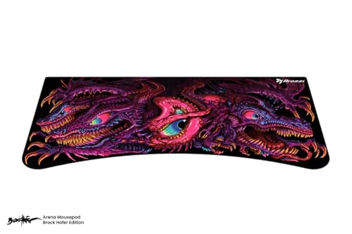 Arozzi Arena Special Edition Ultrawide Curved Gaming and Office Desk with Water-Resistant Desk Mat - Crawling Chaos