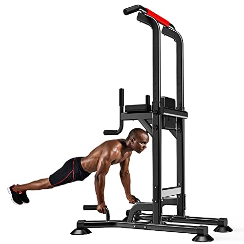 Power Tower Pull Up Bar Dip Station Waist tranier Adjustable Height Strength Training Workout Equipment for Home Gym