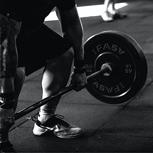 Olympic Weight Plates, Rubber Bumper Plates, 2 Inch Steel Insert 10lb/25lb/35lb/45lb/55lb/ Bundle Options Available for Home Gym Strength Training, Weightlifting, Weight Bench Press and Workout (45 LB -1 Pair)