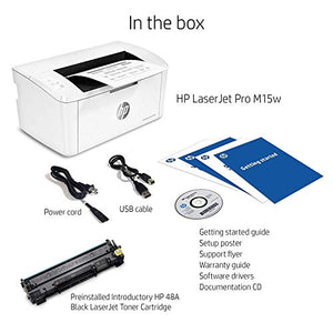HP LaserJet Pro M15w Wireless Laser Printer, Works with Alexa (W2G51A)