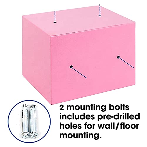 Jiaong 6.7" Mini Safe for Home Security Safe Box with Digital Combination Lock | Small Bedside Safe Wall Safe Anti-Theft Cabinet Safe Protect Cash Documents Jewelry Valuables (Pink)