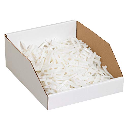 Partners Brand PBINMT1224 Open Top Bin Boxes, 12" x 24" x 4-1/2", Oyster White (Pack of 50)