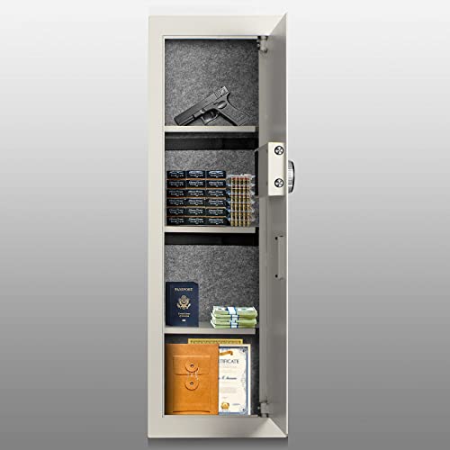 Langger V Biometric Safe Fingerprint Security Wall Safe (White - Large)
