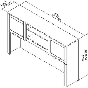Bush Furniture Desk Hutch, 60W, Maple Cross