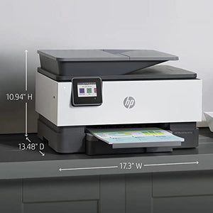 HP OfficeJet Pro 90 18e All-in-One Wireless Color Inkjet Printer, Gray - Print Scan Copy Fax - Instant Ink Ready, 22 ppm, 4800 x 1200 dpi, 512MB Memory, 35-Sheet ADF, Ethernet, Cbmou External Webcam