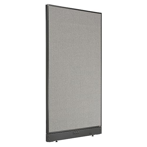 Global Industrial Electric Office Partition Panel, Gray 36-1/4"W x 64" H