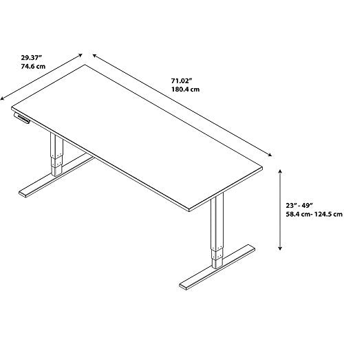 Move 80 Series 72W Height Adjustable Standing Desk in Mocha Cherry with Black Base