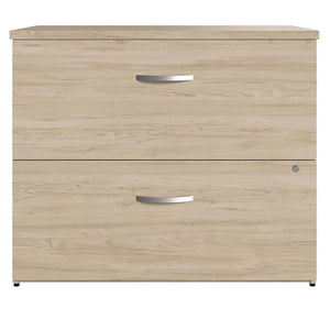 Bush Business Furniture Studio C 2 Drawer Lateral File Cabinet - Assembled, Locking, Natural Elm