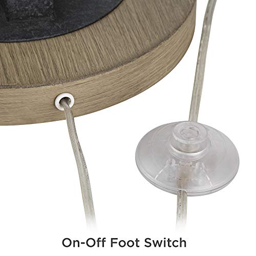 Franklin Iron Works Giddeon Rustic Farmhouse Floor Lamp Tree 3-Light 72.5" Tall Gray Faux Wood Grain Glass