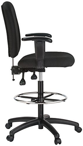 Harwick Ergonomic Contoured Drafting Chair With Arms - Black