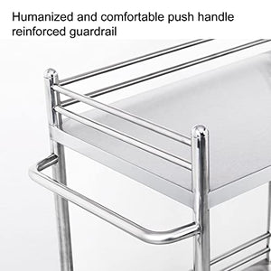 TILFI Stainless Steel 3-Tier Utility Rolling Cart with Drawer and Handle