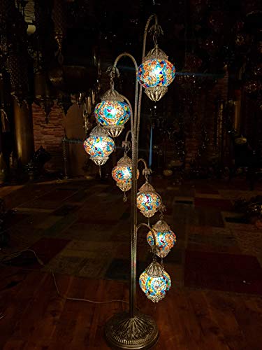 7 Multi-Color Globe Floor Lamp